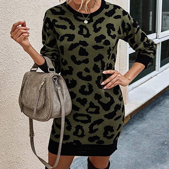 - New arrival leopard sweater dress - Picture 3 of 3